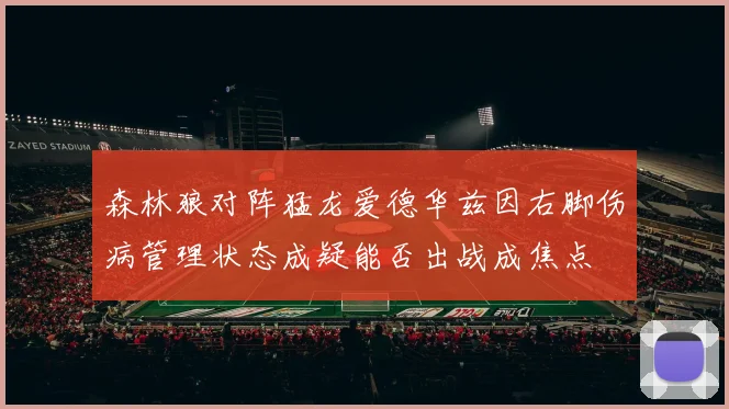 森林狼对阵猛龙爱德华兹因右脚伤病管理状态成疑能否出战成焦点
